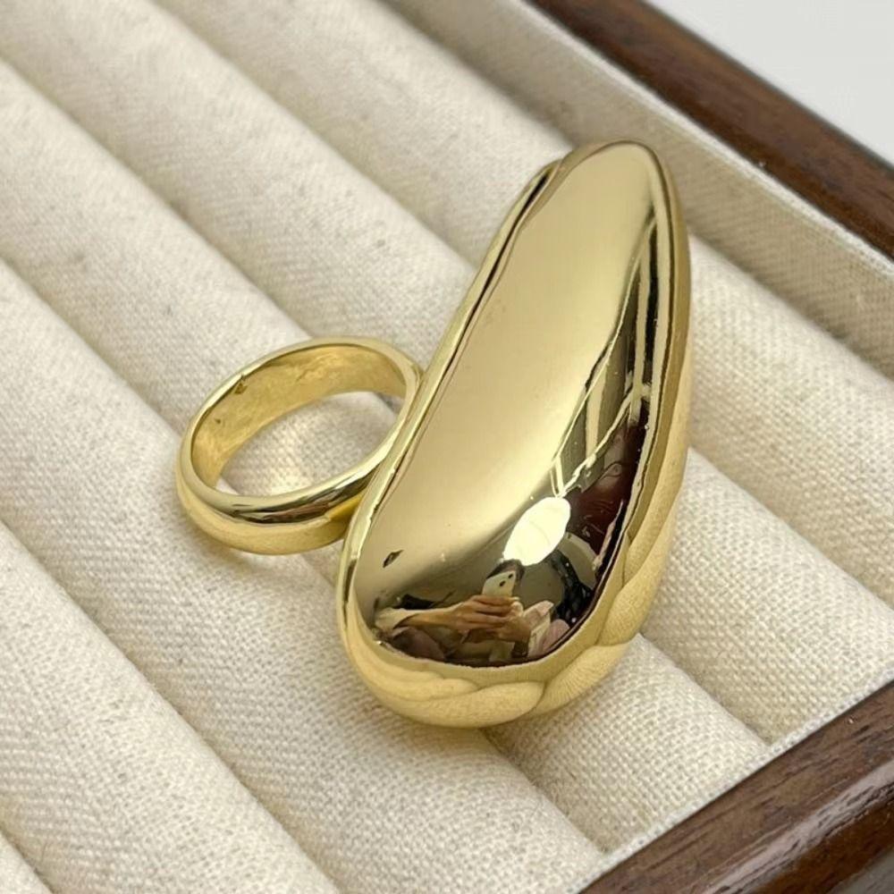 Geometric Big Teardrop Rings Exaggeration Finger Rings Metal Teardrop Ring  Wedding