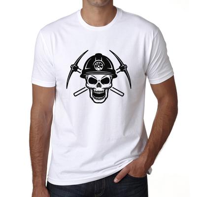T-shirt grafica da uomo - Maglietta con teschio da minatore - Maglietta divertente e originale