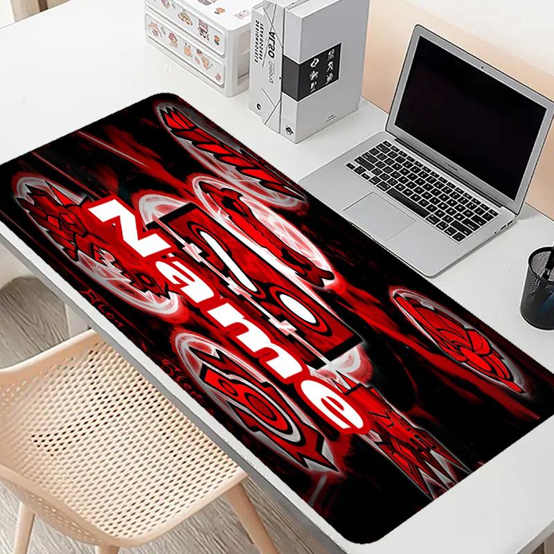 Custom Name Personalized Geometry Dash Pattern Mousepad, Laptop PC Desk Mat, Decorative Desk Mat for Home Keyboard Pad Gift