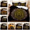 Three-piece Set of 3D Digital Printing Sheets, Quilt Cover, Bohemian Element Bedding