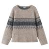 European Style Gradient Jacquard Knitwear - Women's Round Neck, Long Sleeve, Autumn 2025 Edition