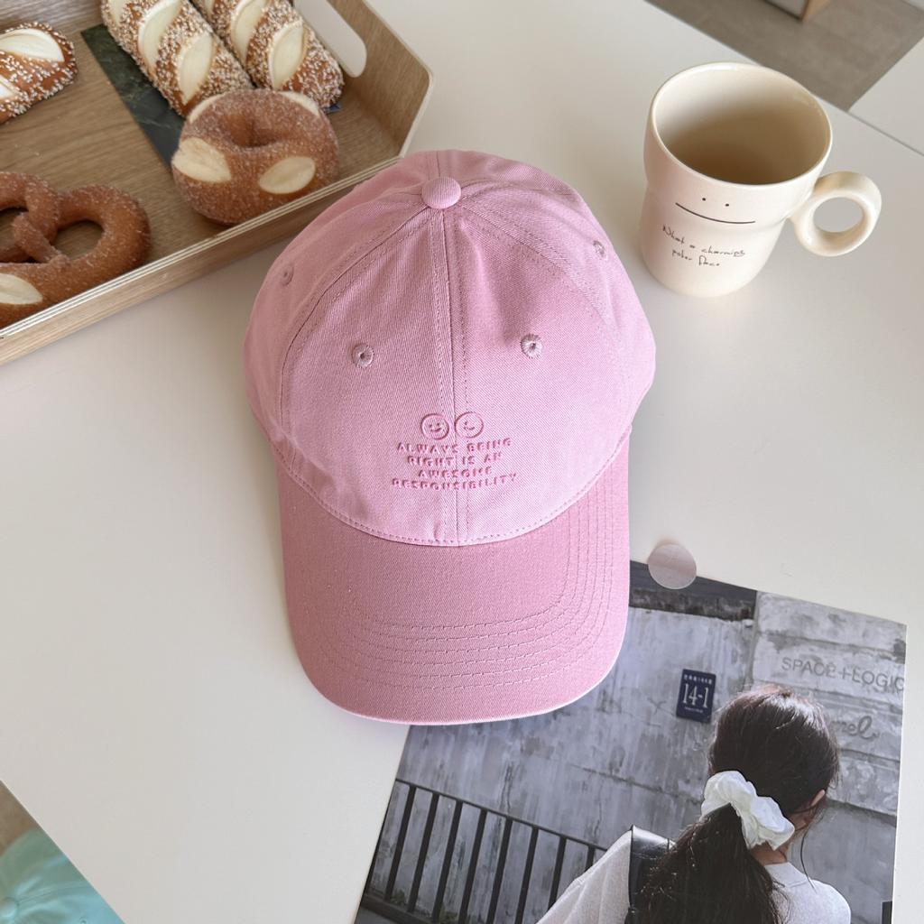 Fashion Baseball Cap Spring And Summer Female Smiley Face Letter Face Small Versatile Sunshade Cap