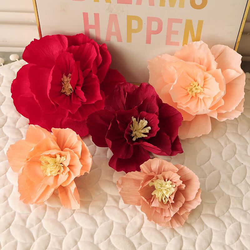 

3D Pleated Crepe Paper Flower Decoration for Wedding Bedroom Walls