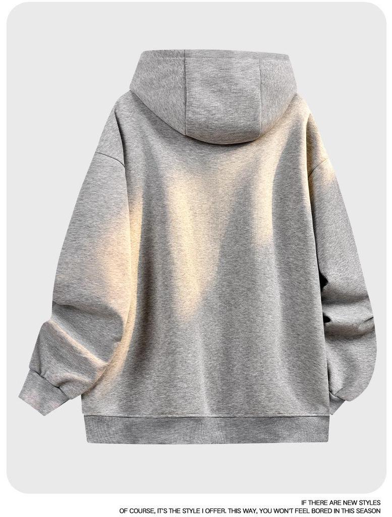 American-Style Heavyweight Casual Hoodie: New Spring Trend, Loose Fit, Color-Blocked Design, Versatile Couple's Cardigan.