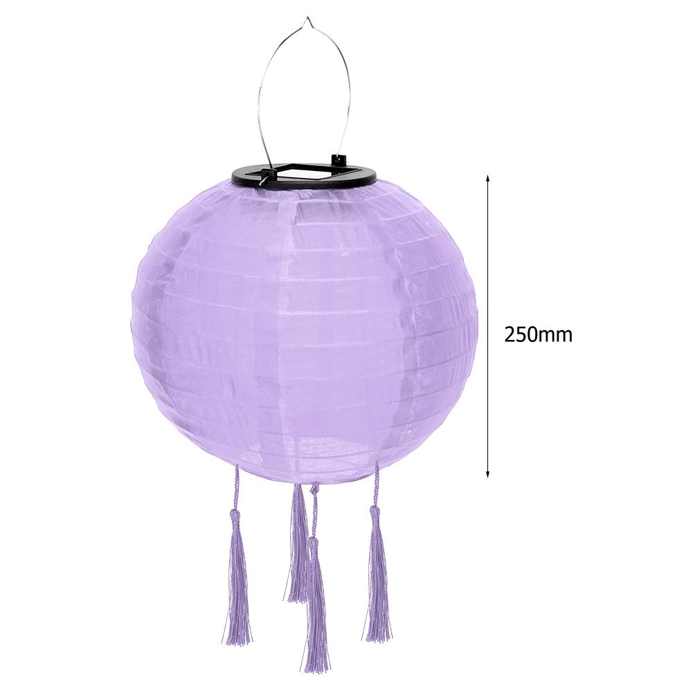 12 Inch Colorful Lantern Waterproof Outdoor Garden Decoration Holiday Supplies Nylon Round Hanging LED Solar Lantern