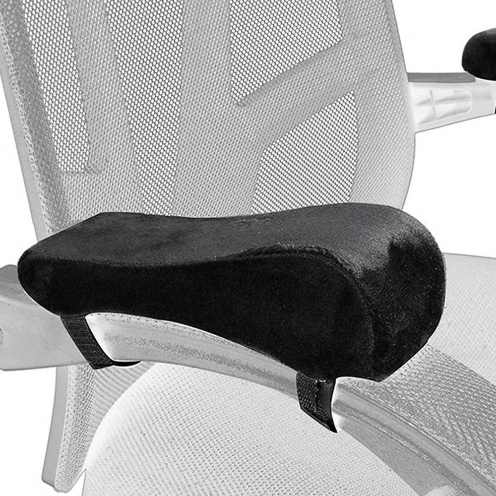 Office Chair Armrest Pads Black Curved Armrest Cushion Soft Elbow Pillow Universal Gaming Chair Wheelchair Armrest Elbow Cushion