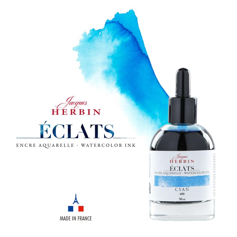Herbin Watercolor Eclat Ice hb16515 Ink, Dye, 50ml, Blue,