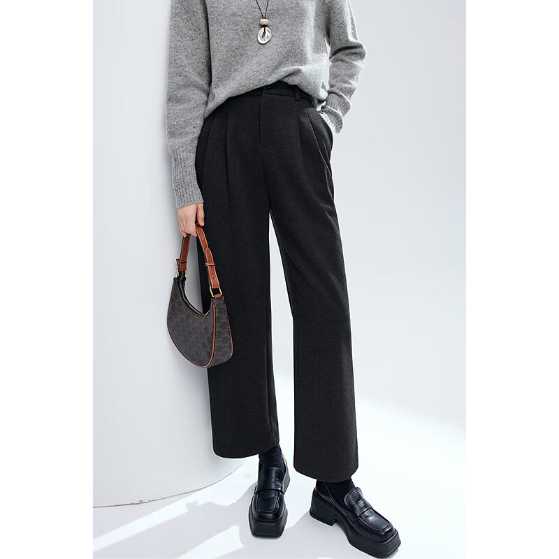 Betu Damen Premium Locker Geschnittene High-Waist Weitbein Cropped Hose