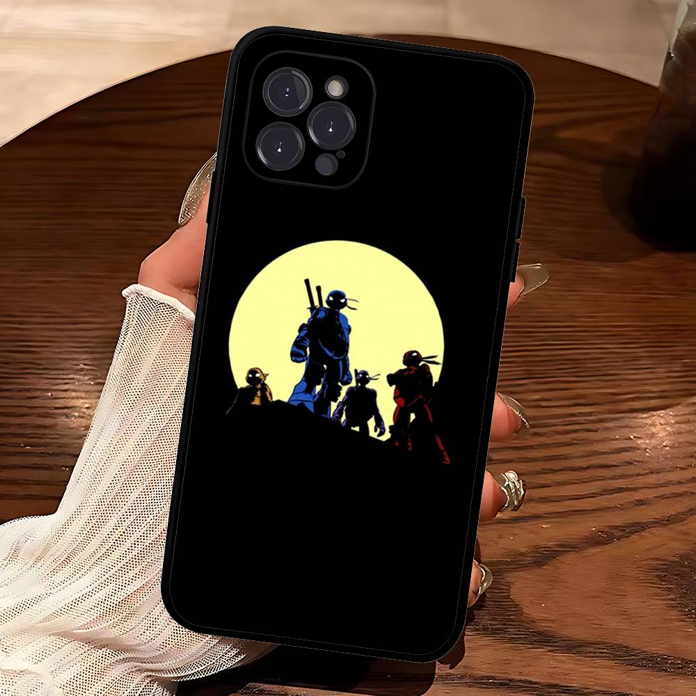 Animated N-Ninja T-Turtles TV Phone Case For Iphone 16 15 17 13 14 12 11 Pro Max Plus Black Shell Cover Case