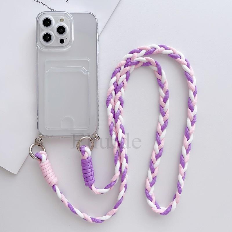 

Crossbody Strap Case for Xiaomi POCO X7 X6 M6 F7 Mi 15T 14T Redmi Note 15 Pro 14 Braid Lanyard Neck Cord Clear Card Slot Cover Mi 13T&Ha case strap