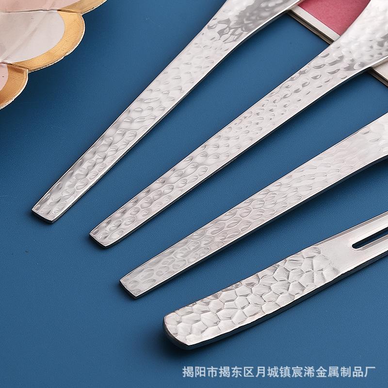 Hammer 304 stainless steel dessert spoon golden fruit fork Japanese ins hammer coffee spoon ice cream spoon cake fork