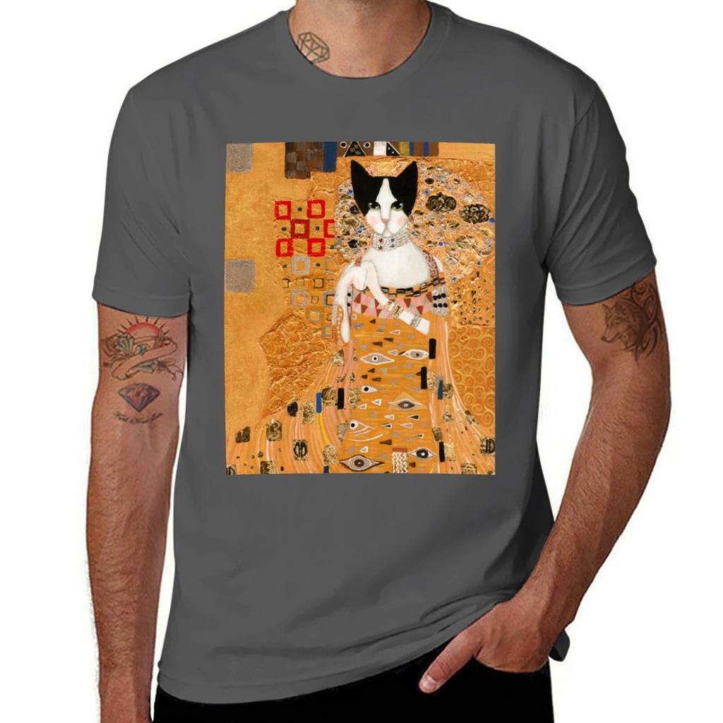Klimt Cat TShirt High Elasticity Sports Tee Shirt