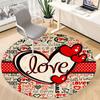 1pc Love Hearts Decor Carpet for Office Non-Slip, Round Carpet, Soft & Comfortable, Carpet for Office, Lightweight Round Floor Mat yy251226076