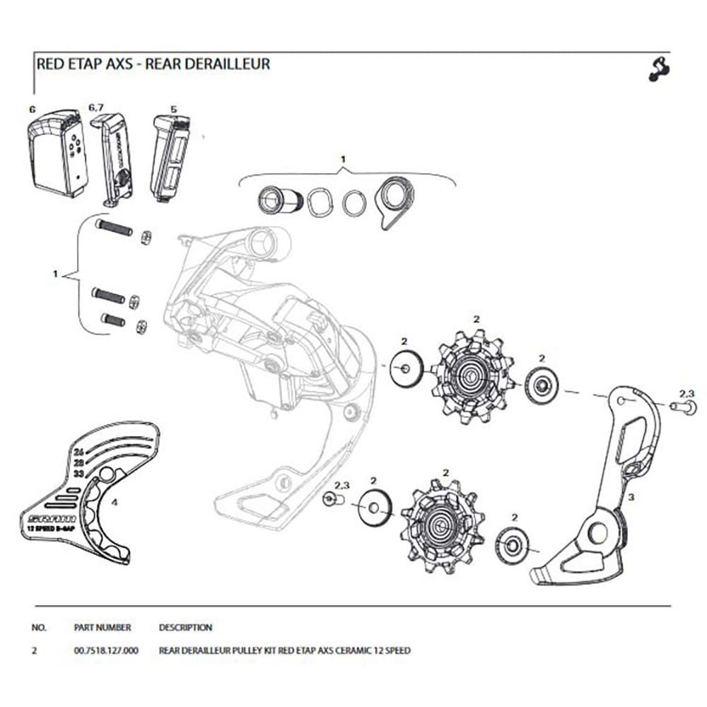 SRAM Red eTap AXS Rear Derailleur Pulley Kit Ceramic - 12-Speed