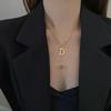 316L Stainless Steel Fashion Fine  Elegant Noble Letter D Sexy Cube Tassel Charms Chain Choker Necklace Pendant For Women