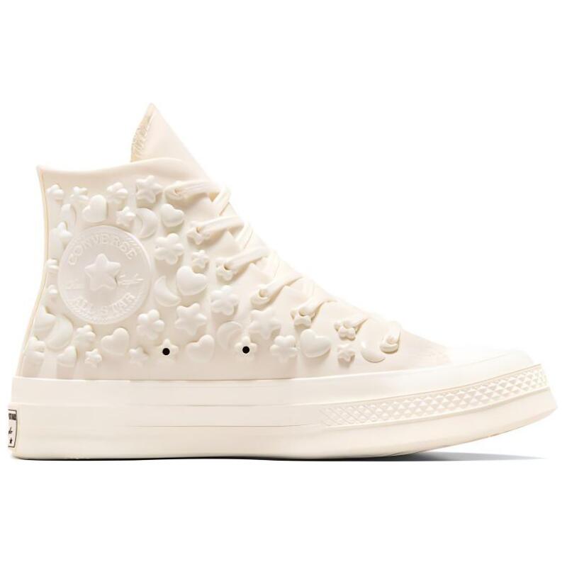 Converse Chuck 70 3D Charms Anti-Slip Abrasion Resistant High Top Espadrilles Women's Beige