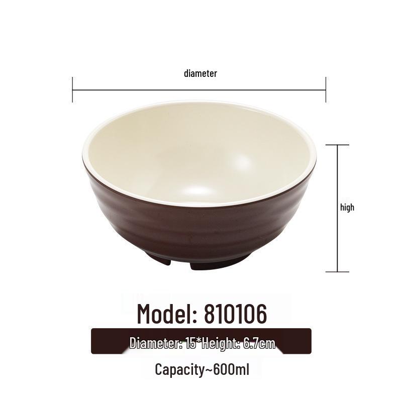 Melamine White Noodle Bowl, Imitation Porcelain, Large Plastic Soup/Rice Bowl for Commercial Use.
