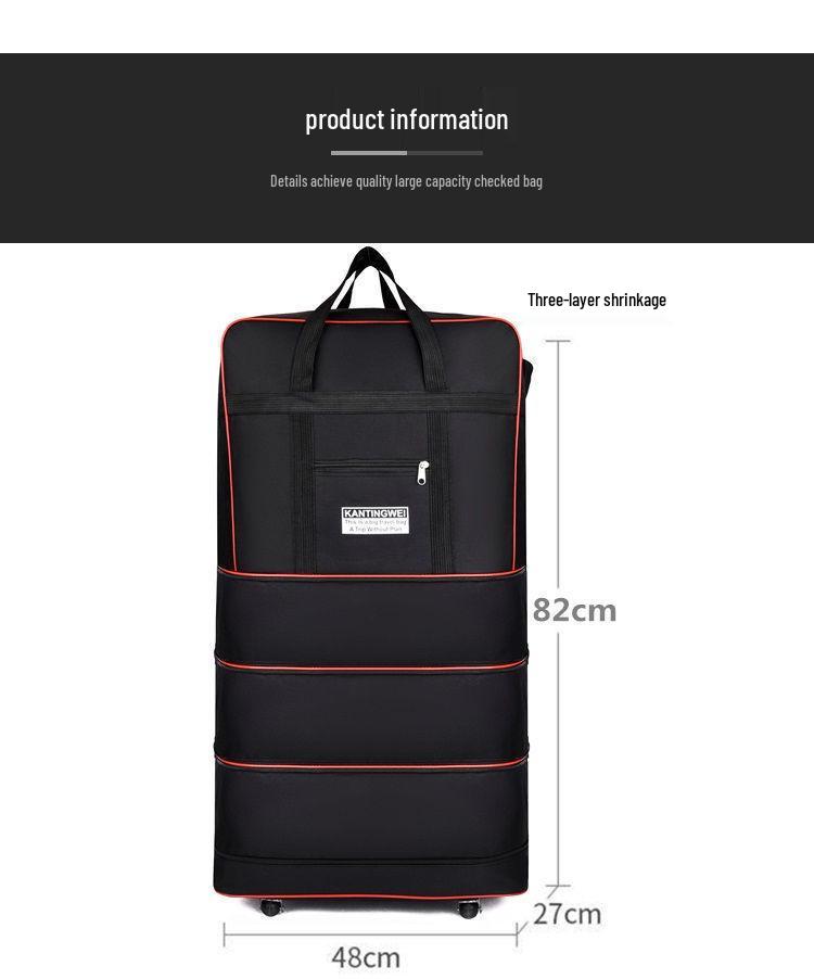 Wasserdichter Reisekoffer aus Oxford-Gewebe - Große Kapazität Aufgabegepäcktasche für Umzug ins Ausland