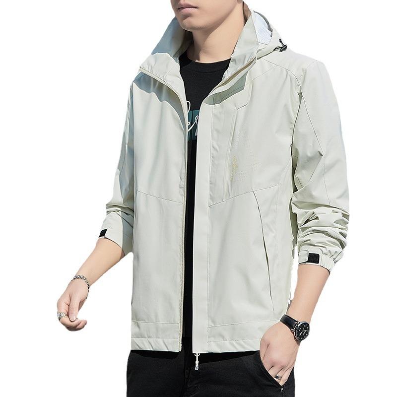 Men's Coat Spring and Autumn New Korean Style Loose Casual Work Jacket Men's Trendy Brand Hooded Jacket Men's Clothing