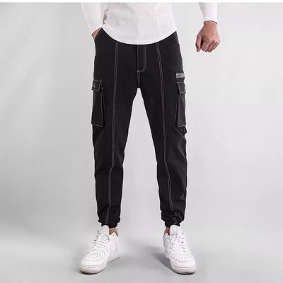 Workwear Sports Pants Men's Drawstring Feet Multi-pocket Casual Long Sweat Pants Men S Casual Pants Clothing Work Pants Leisure Trouser