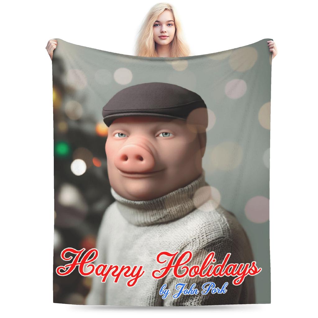 Soft Warm Blanket Kids Airplane Travel John Pork Is Calling Throw Blanket Flannel Bedspread For Couch Chair Novelty Sofa Bed