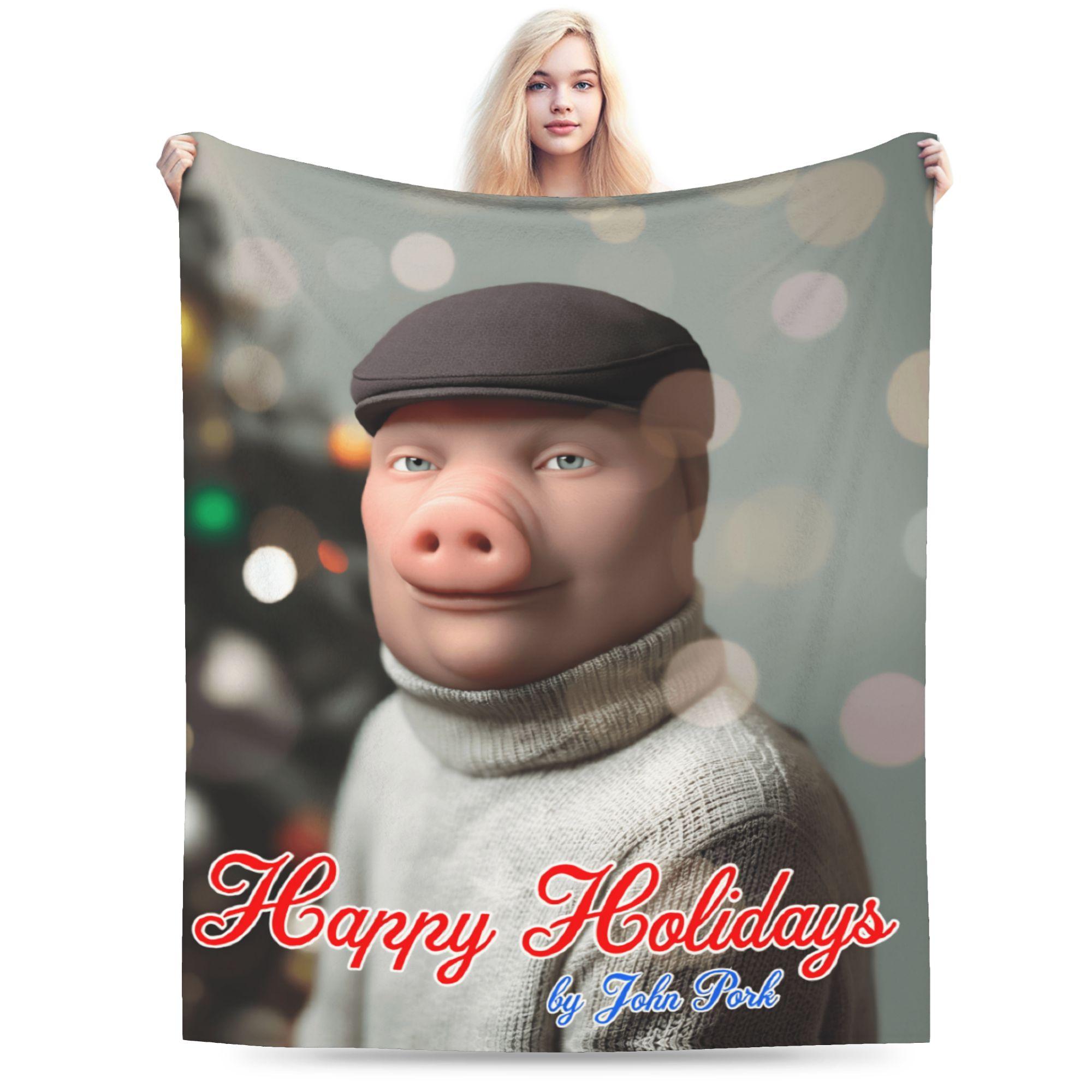 

Soft Warm Blanket Kids Airplane Travel John Pork Is Calling Throw Blanket Flannel Bedspread For Couch Chair Novelty Sofa Bed 30x40in