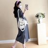 Fashion T-shirt Dress Women's 2026 New Ins Lazy Wind Loose Large Size Lazy Dress Summer Split Over the Knee