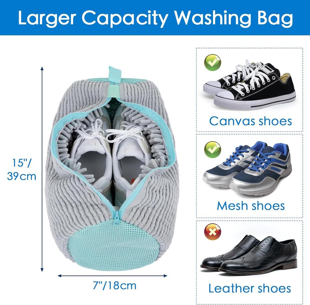 Filtmonster Shoe Washing Machine Bag, New Upgrade Shoe Bag For Washing Machine, 1 Shoe Washing Bag, 1 Mesh Laundry Bag, Gray