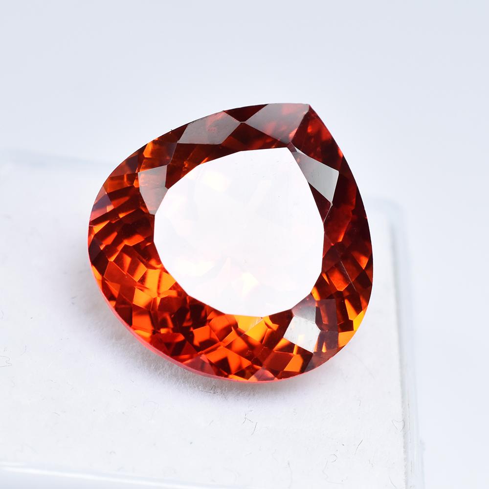 Natural Orange Sapphire Loose Gemstone 21.50 Ct Pear Cut Vintage September Birthday Birthstone