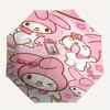 My Melody,Sanrio Automatic Folding Umbrella Simple 8 Rib Design, Bright Cartoon Pattern, Durable Iron Frame, Suitable For Travel, Outdoor, B