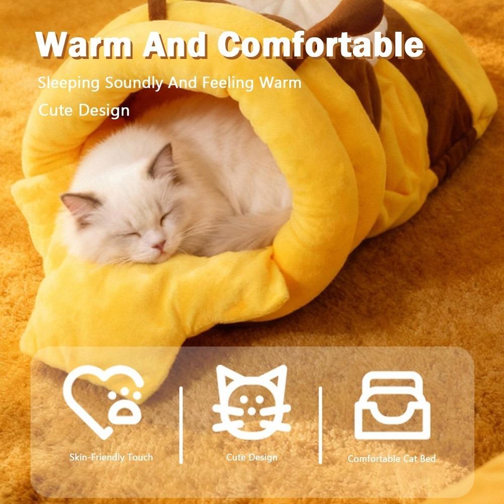 New High Quality Honey Pot Cave Cat Sleeping Bag Cold-proof Soft Honey-filled Cat Bed Wrap-around Comfortable Pet Cat Bed