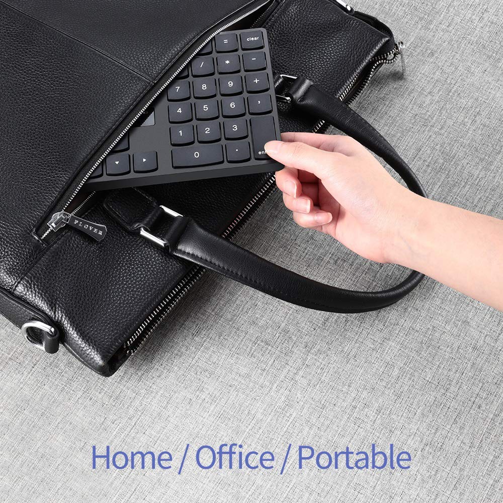 Skyeen Mini Numeric Keypad, 35-Key 2.4G Wireless Ultra-Slim Portable Keyboard with Screen Display, Indicator Lights, Built-in Rechargeable Battery,