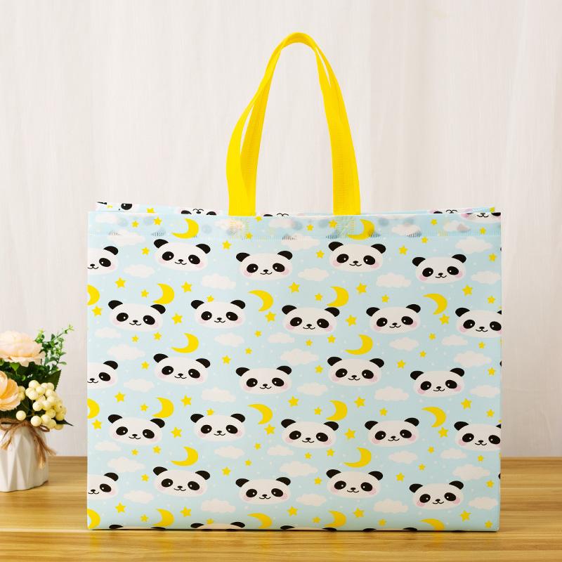 1PC Foldable Waterproof Eco Fabric Grocery Bag Non-Woven Reusable Large Capacity Garment Store