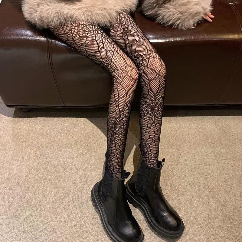 

Темно-готические колготки G, сексуальные ажурные черные шелковые паутинки, полые чулки, летние колготки с тонким узором One Size чёрный