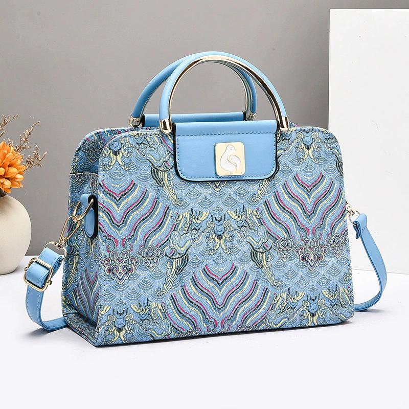 Luxury Design Ethnic Style Print Women Handbag Classic Versatile Commuting Square Crossbody Shoulder Bags
