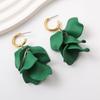 Pinkdudu Fashion Rose Flower Petal Drop Earrings Resin Gradient Color Flower Earrings Women Jewelry PD2385
