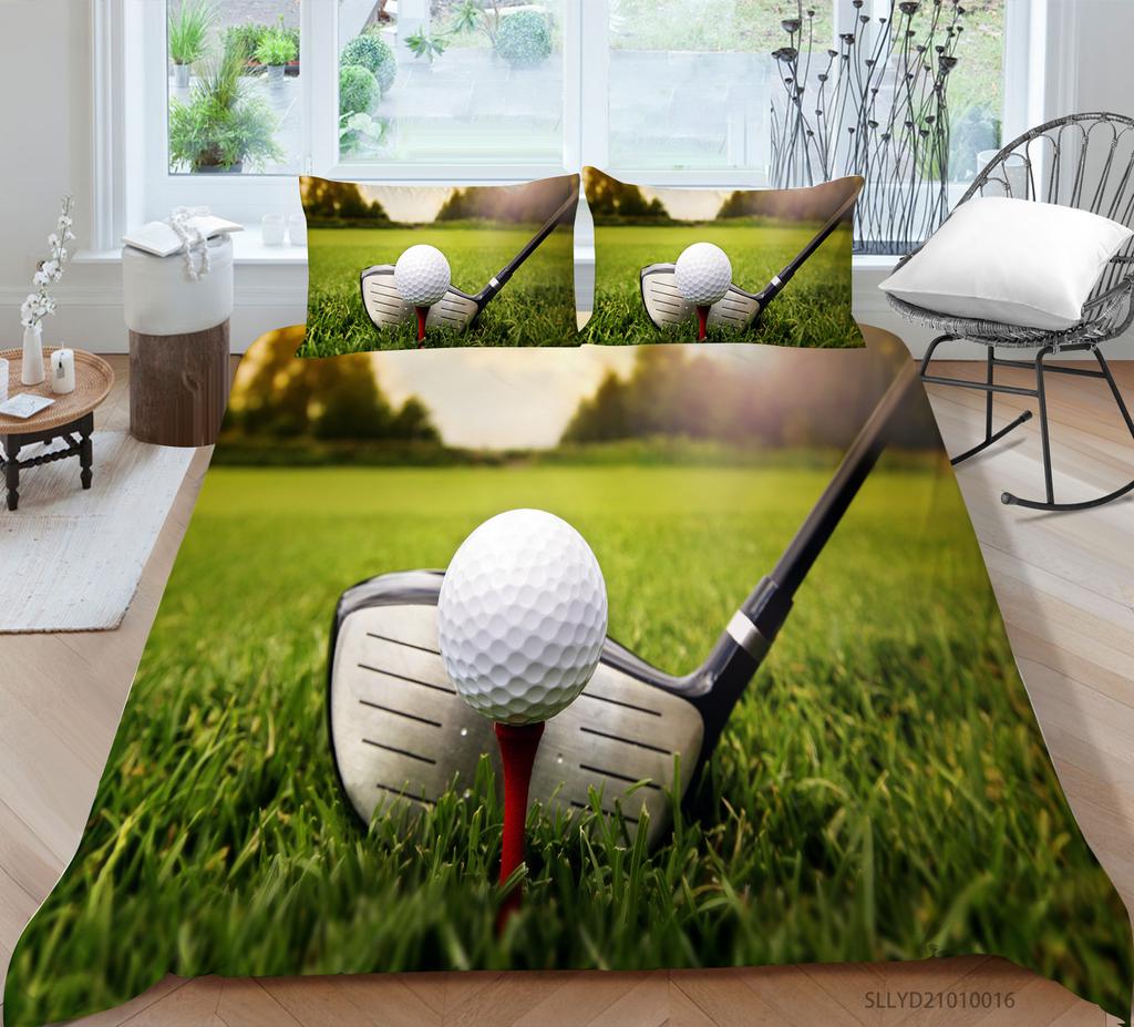 Golf 3D Digital Printing Polyester Bedding Two Or Three-Piece Set Can Be Mixed Batch