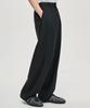 PRAIRIE Double-Pleat Pin Stripe Wide Slacks (Black)
