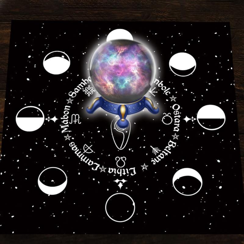 60x60cm Tarot Card Tablecloth Flannel Geometric Figure Divination Altar Cloth Board Game Oracles Card Pad Runes Support