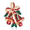 2021 New Year Christmas Brooch Flower Wreath Xmas Tree Bells Elk Enamel Brooches Pins For Women Men Fine Jewelry Christmas Gifts