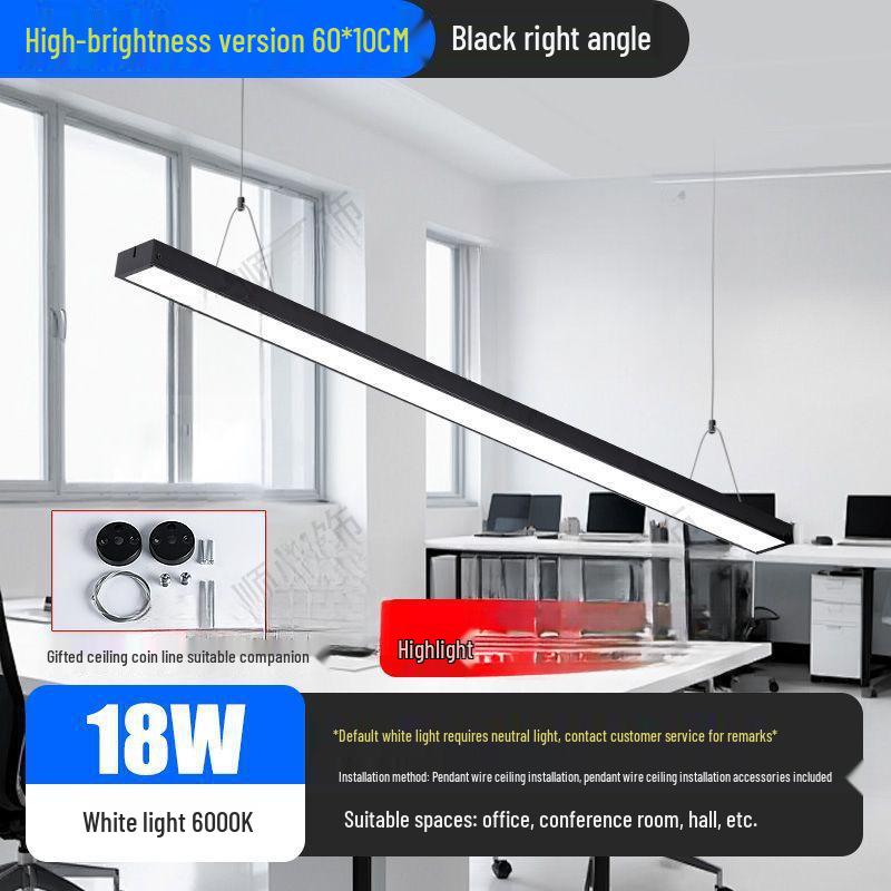 Minimalist Rectangular LED Pendant Light for Barber Shop, Office, or Living Room Ceiling
