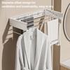 Foldable Clothes Drying Rack Wall Mounted Laundry Drying Rack with 4 Stainless Steel Bars Space-Saving Folding Towel Rack for Bathroom Laundry Balcony