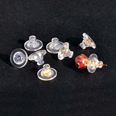 10 bucăți de spate de cercei din silicon, hipoalergenic, moale, transparent, de înlocuire, nichel fără plumb, blocare de siguranță dublă