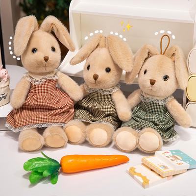 Adorable Cartoon Long Ear Bunny Plush Toy Soft Fluffy Stuffed Animal Doll Cute Present Gift for Kids Nursery Bedroom Home Decor
