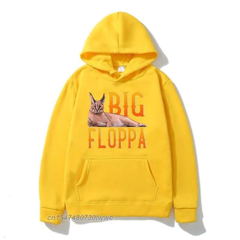 Big Floppa Meme Cute Caracal Cat Hooded Sweatshirt Unisex/Women Unisex Oversized Hoodie Guys Cute All-Match Black Pullover Hoodies