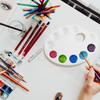White Painting Supplies Color Mixing Paint Pigment Tray Round Palette For Watercolor Gouache Acrylic Painting Art Supplies