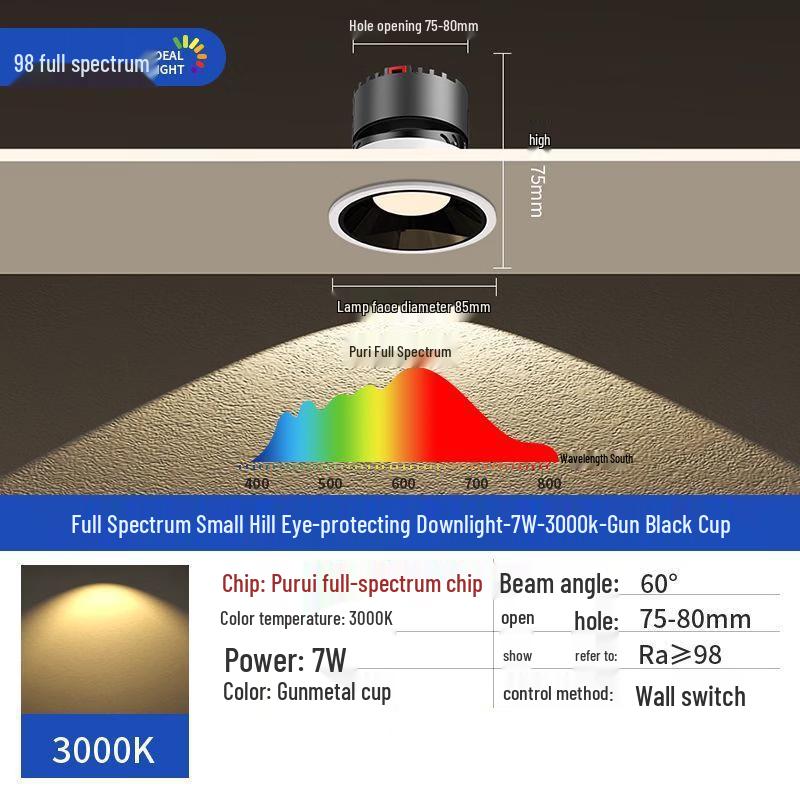 MengPao Full Spectrum 12W Recessed LED Downlight