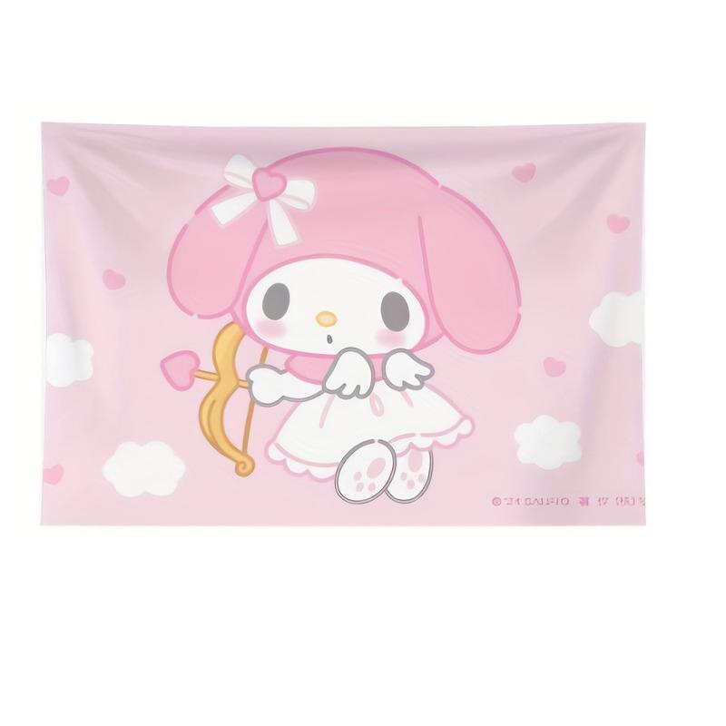 

Adorable Sanrio Family Pink Heart Tapestry Kawaii Anime Wall Hanging Decoration Girls Heart Printed Tapestry Super Cute Decorat 74x94cm(29x37in)