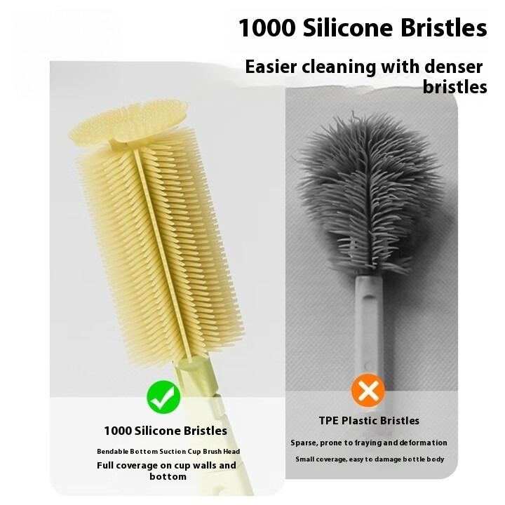 Bottle Brush Portable Baby Bottle Cleaning Straw Brush Pacifier Brush Cup Brush Drain Holder Set