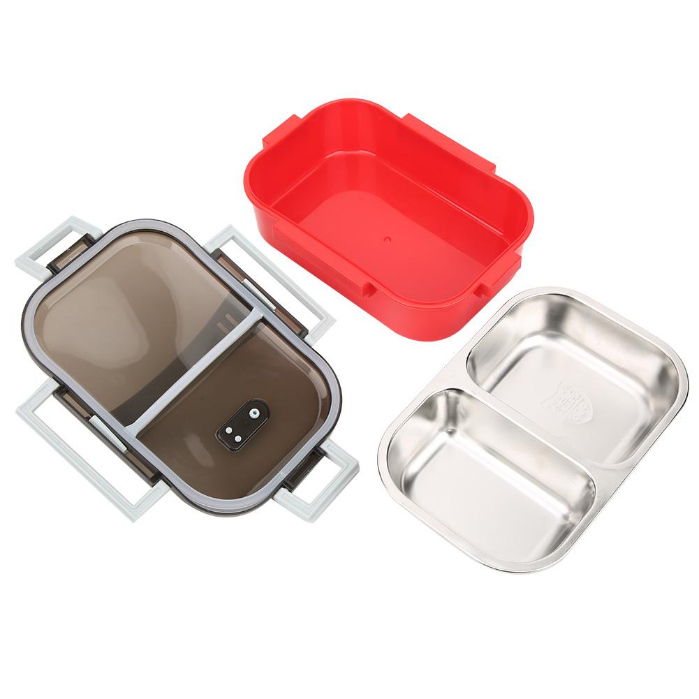 304 Stainless Steel Portable Lunch Box Food Container for Outdoor Camping Picnic 700mlRed